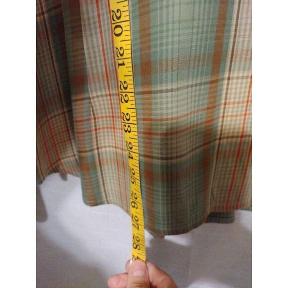 Chaps Denim Green Red Brown Plaid Shirt Long Sleeves Men's XL Western Style - Picture 5 of 6